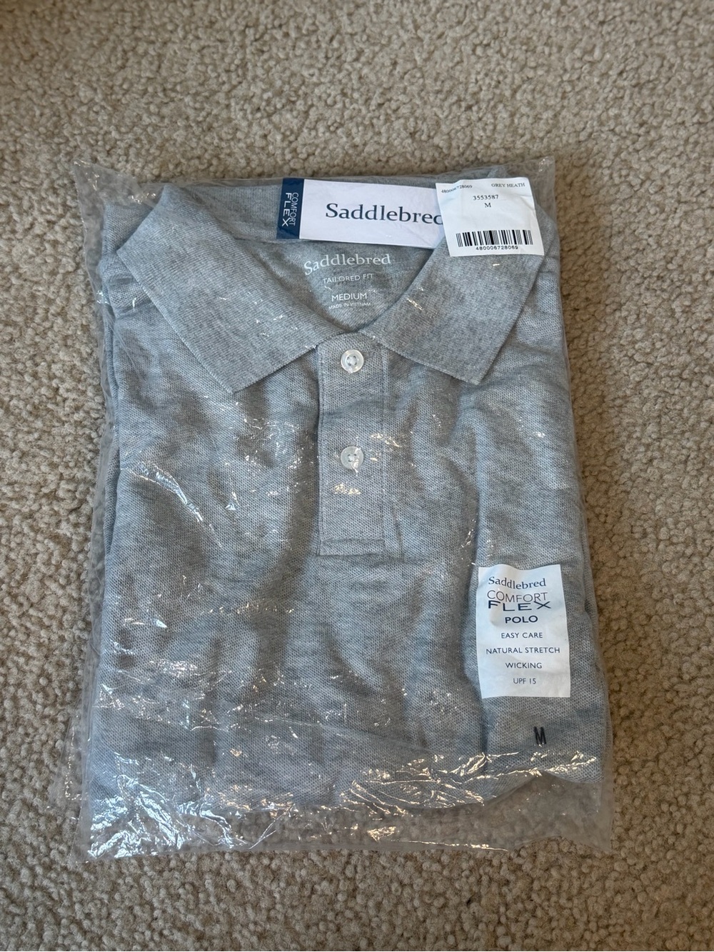 Saddlebred Men's Light Gray Comfort Flex Polo